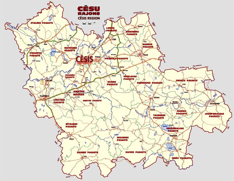 CE – Cēsu rajons karte