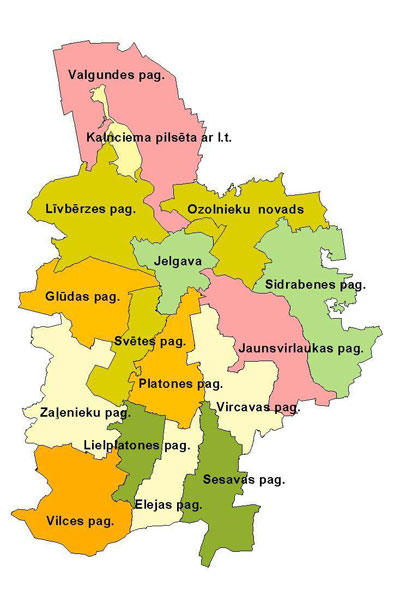 JE – Jelgavas rajons karte