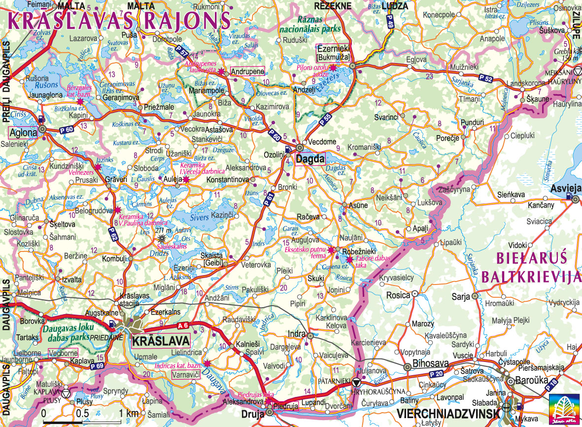 KV – Krāslavas rajons karte