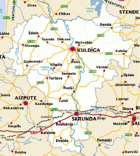 KG – Kuldīgas rajons karte