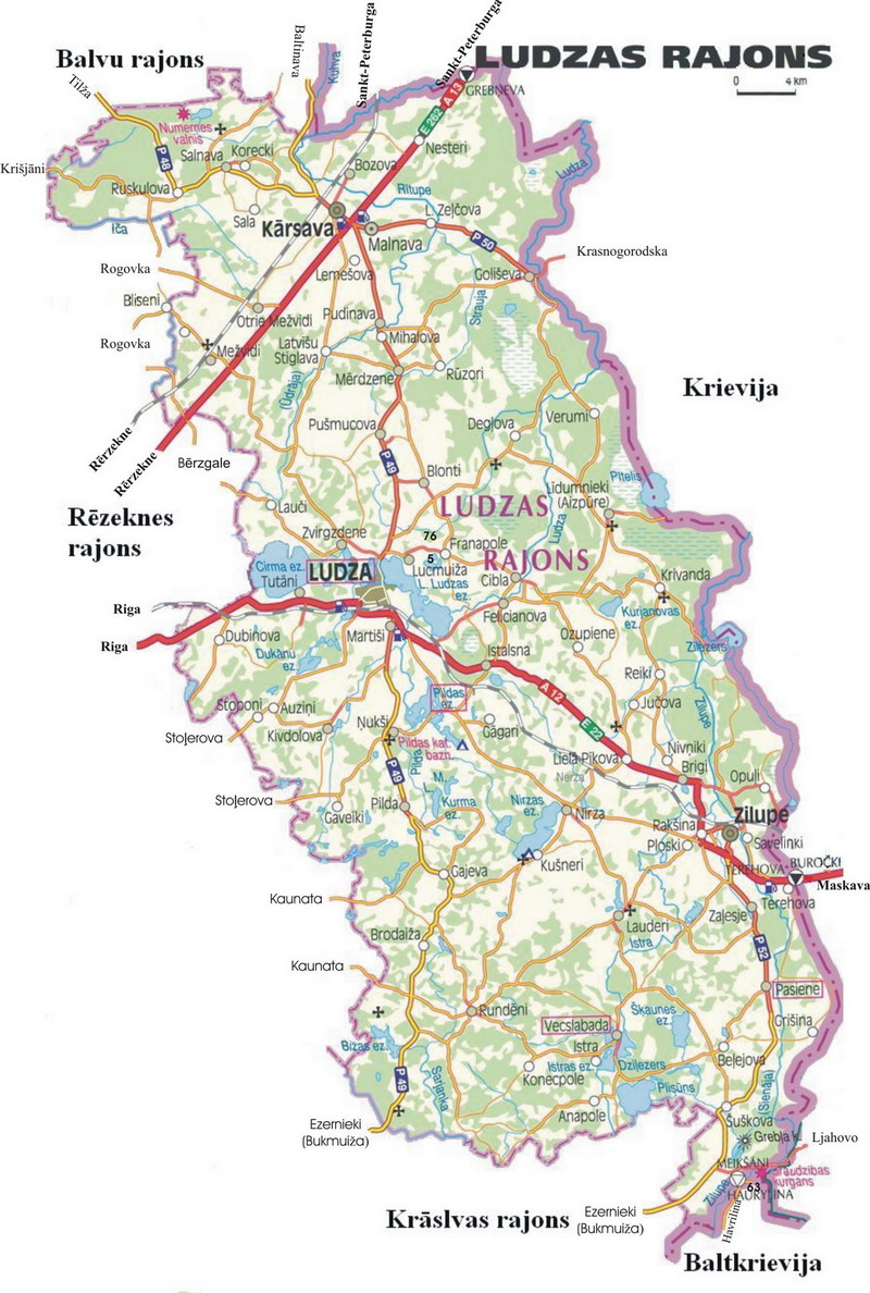 LU – Ludzas rajons karte