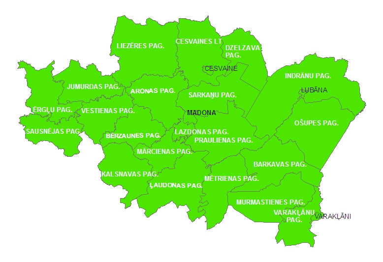 MD – Madonas rajons karte