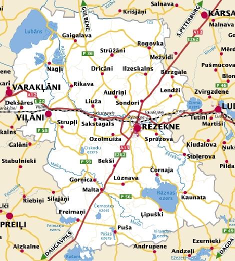 RE – Rēzeknes rajons karte